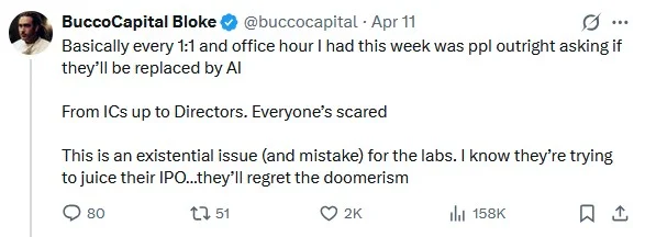 tweet about AI in 1on1s